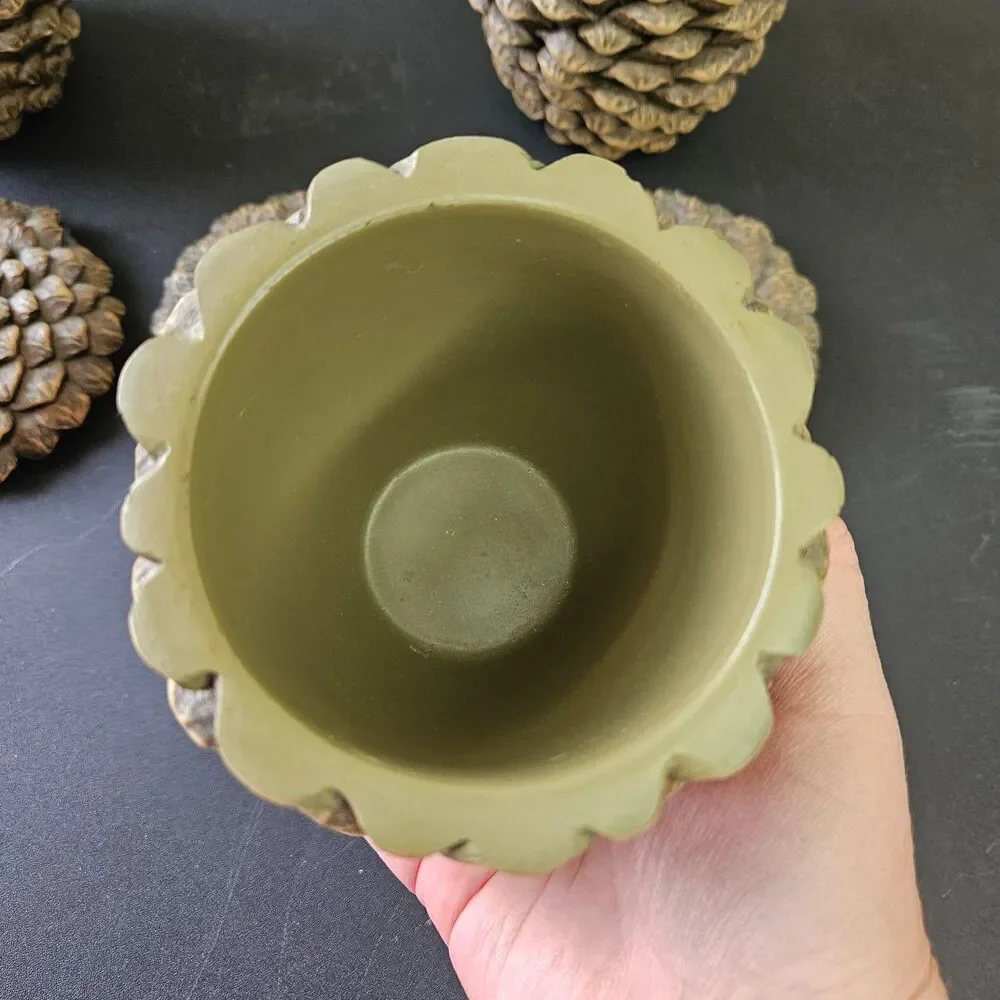 Decorative Resin Pinecone Trinket Boxes Set of 3 Cabin, Rustic, Woods Decor